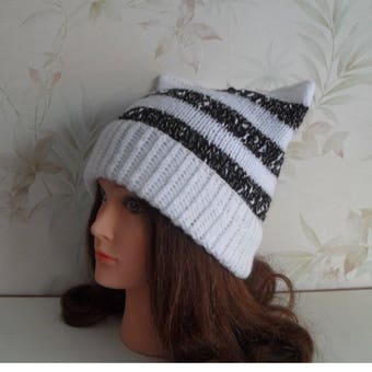 Womens winter hat – Cat ear hat – Cat beanie – Cat hat - Knit hat – Cat hat for women - Wool hat - Beanie for women - Winter beanie
