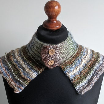 Women hand knitted brown-green-blue multicolor Fashion Ladies Neck Warmer/ Scarves/ Winter Collar/ Knitted Scarf