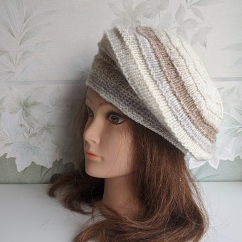 Womens winter hat - Beanie - Knit hat – ARISTOCRATS hat for women - Wool hat – Beret hat – French beret - Beanie for women - Winter hat