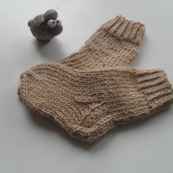 100% alpaca beige wool socks/ Baby/Newborn 0-6 month/ Baby socks/ Wool socks for baby/ Soft socks/ Baby shower gift/ Present