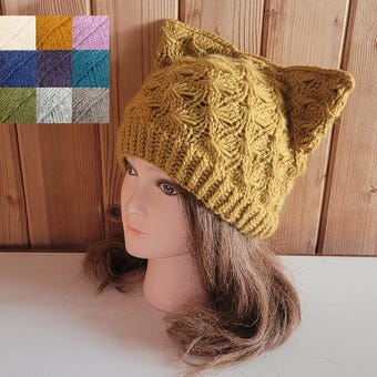 Cat ear hat/ Different color Cat ear beanie/ Cat inspiration/ Beanie for cat lovers/ Cat hat/ Cat beanie/ Cat ear hat/ Women wool beanie