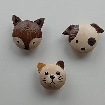 Wooden animal buttons in pieces (not sets)/ Dog button/ Fox button/  Cat button/ Baby button/ Gift to animal lover/ Gift under 10/ baby gift