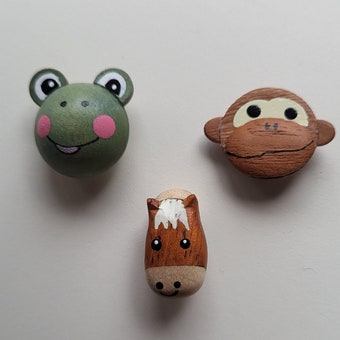 Animal wood buttons in pieces (not sets)/ Wooden button/ Horse button/ Monkey button/ Frog button/ Button for baby/ gift for child/ Present